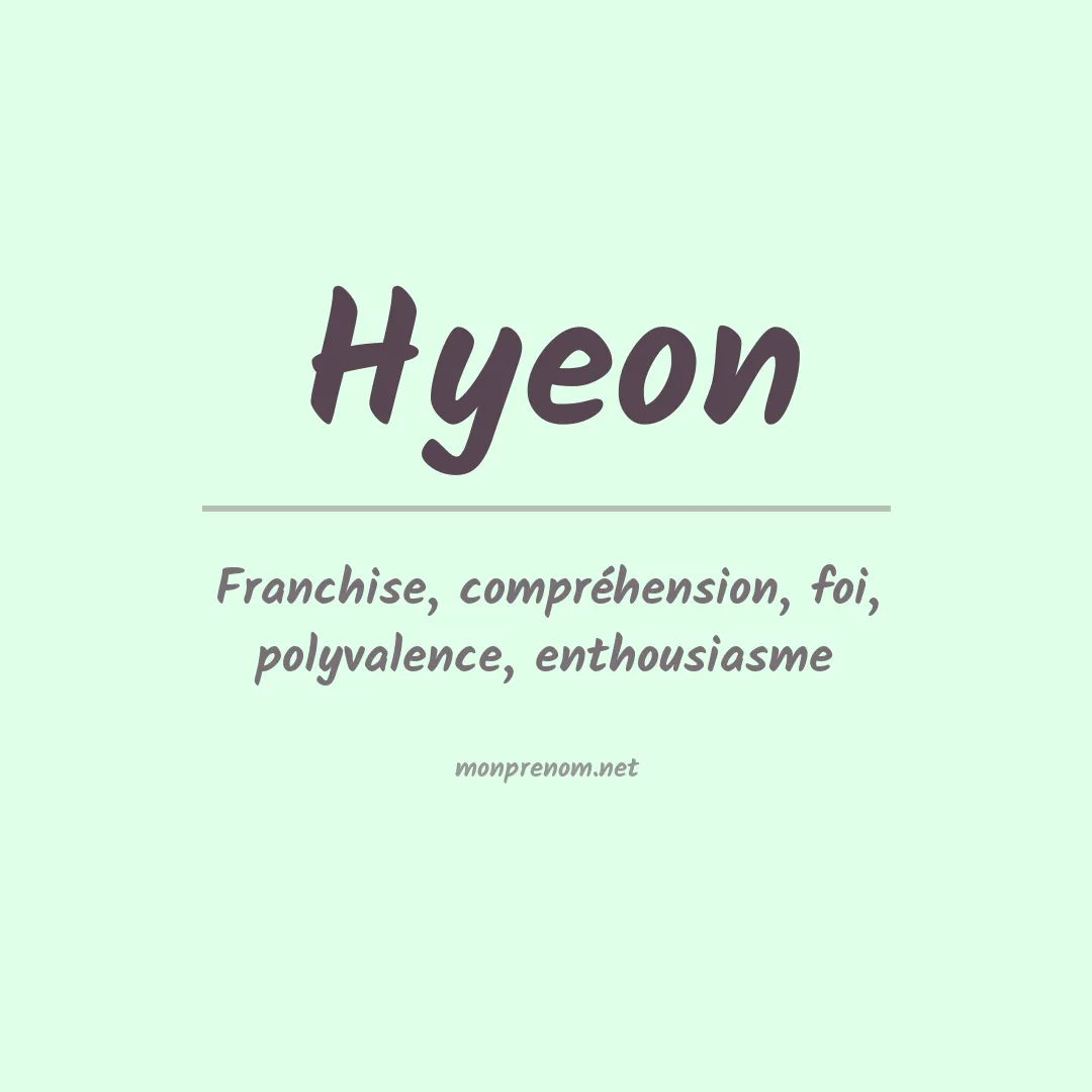 Signification du Prénom Hyeon Signification du Prénom Hyeon