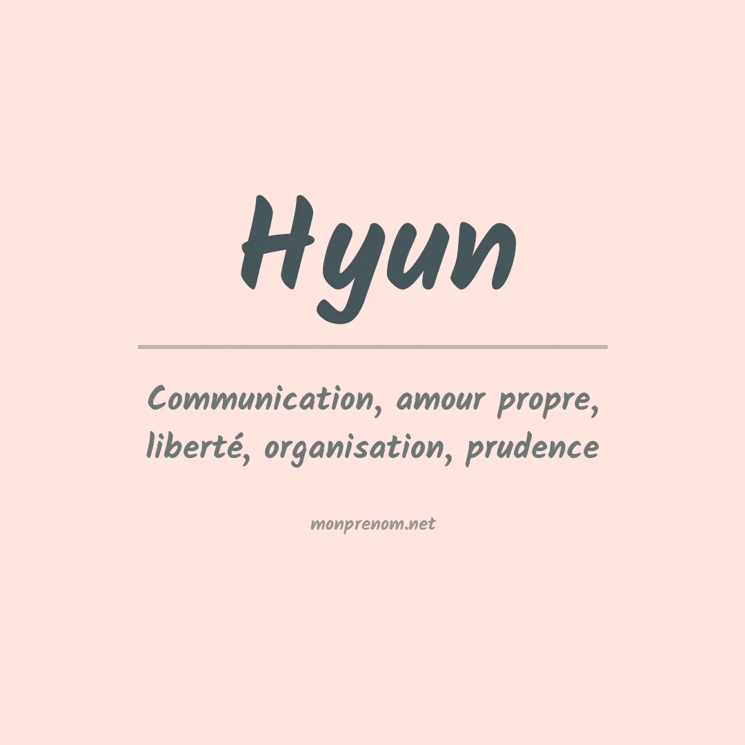 Signification du Prénom Hyun