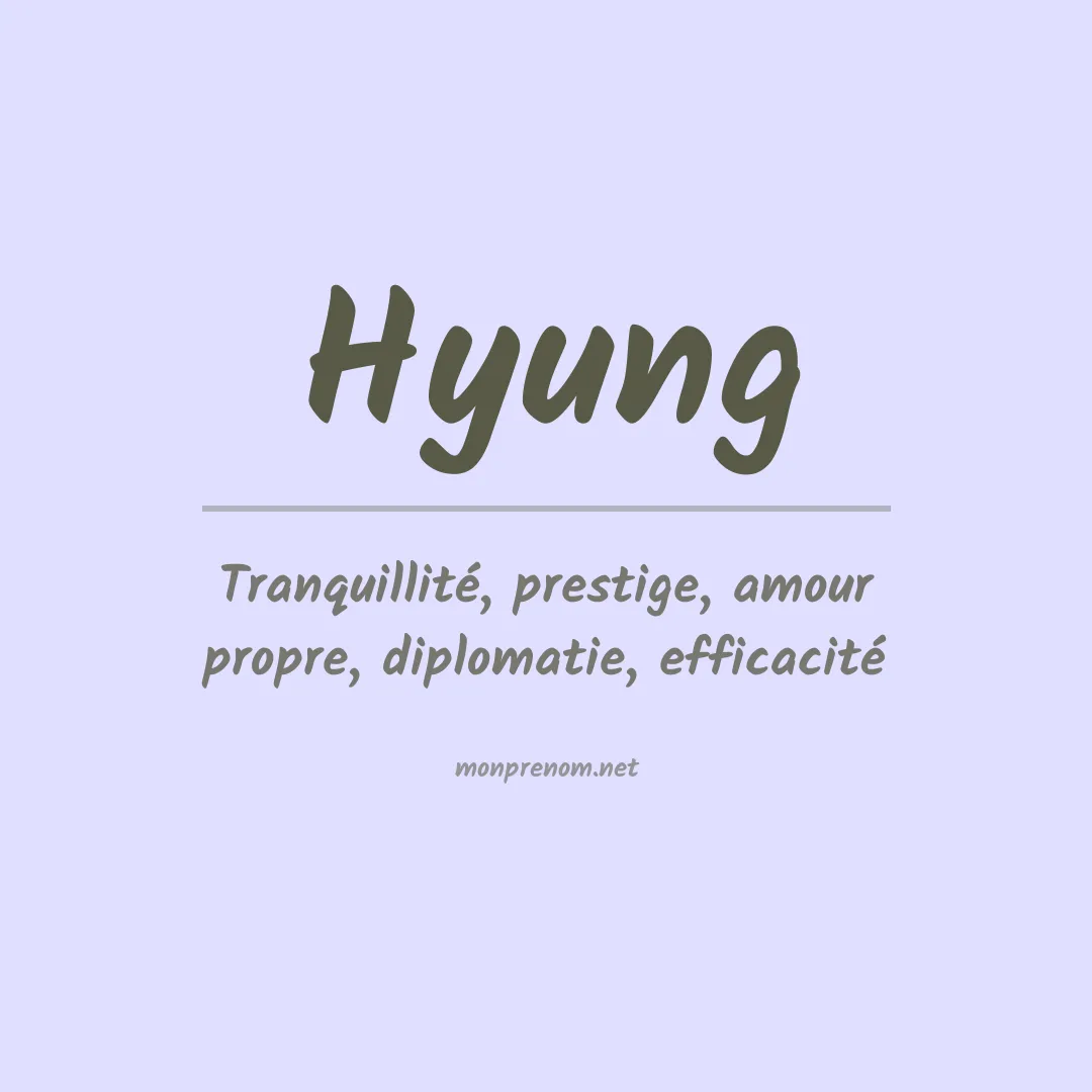 Signification du Prénom Hyung