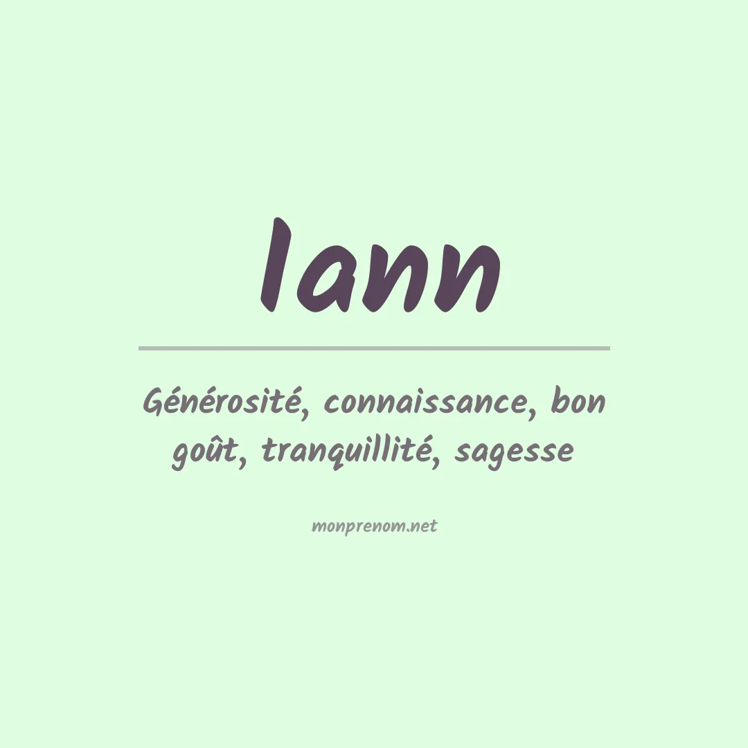 Signification du Prénom Iann