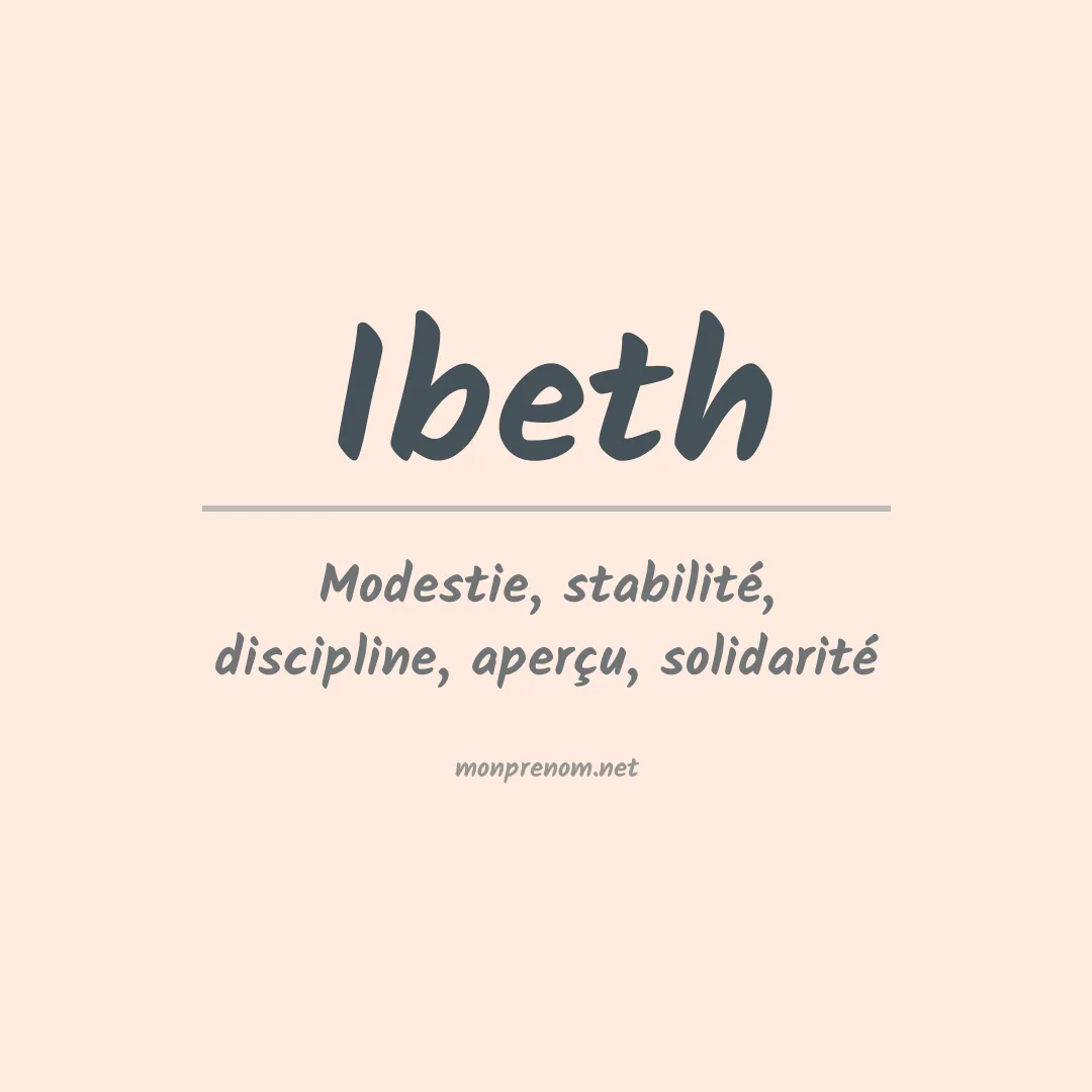 Signification du Prénom Ibeth