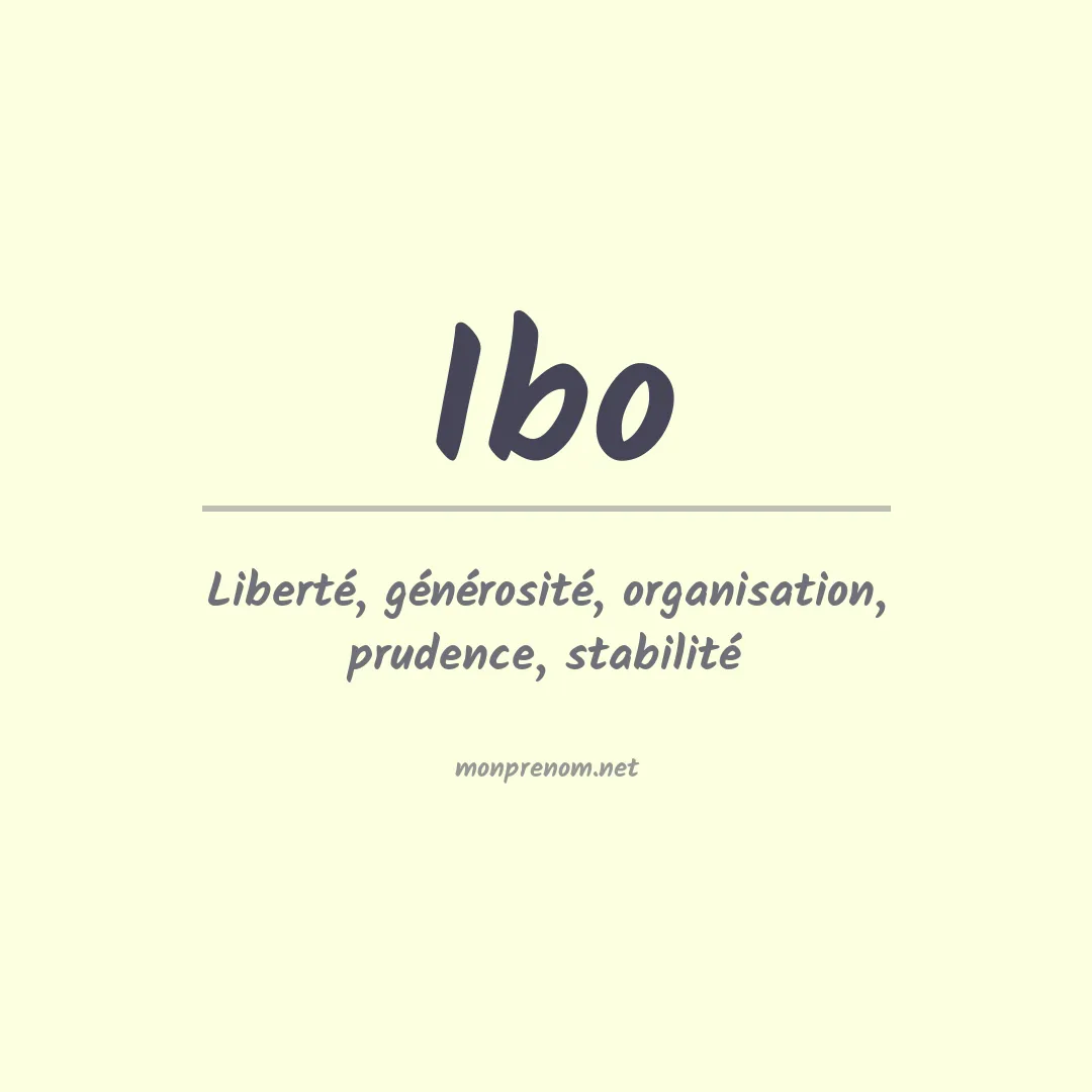 Signification du Prénom Ibo