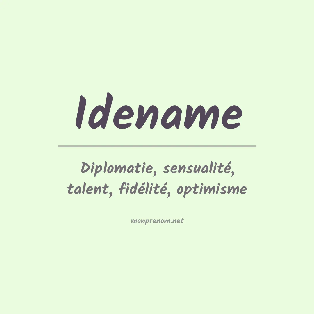 Signification du Prénom Idename