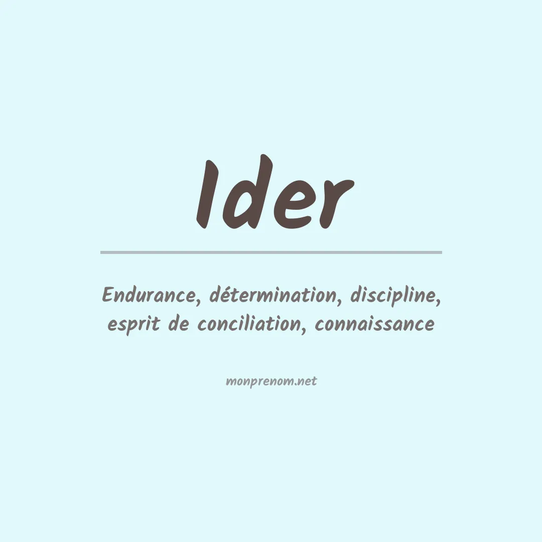 Signification du Prénom Ider