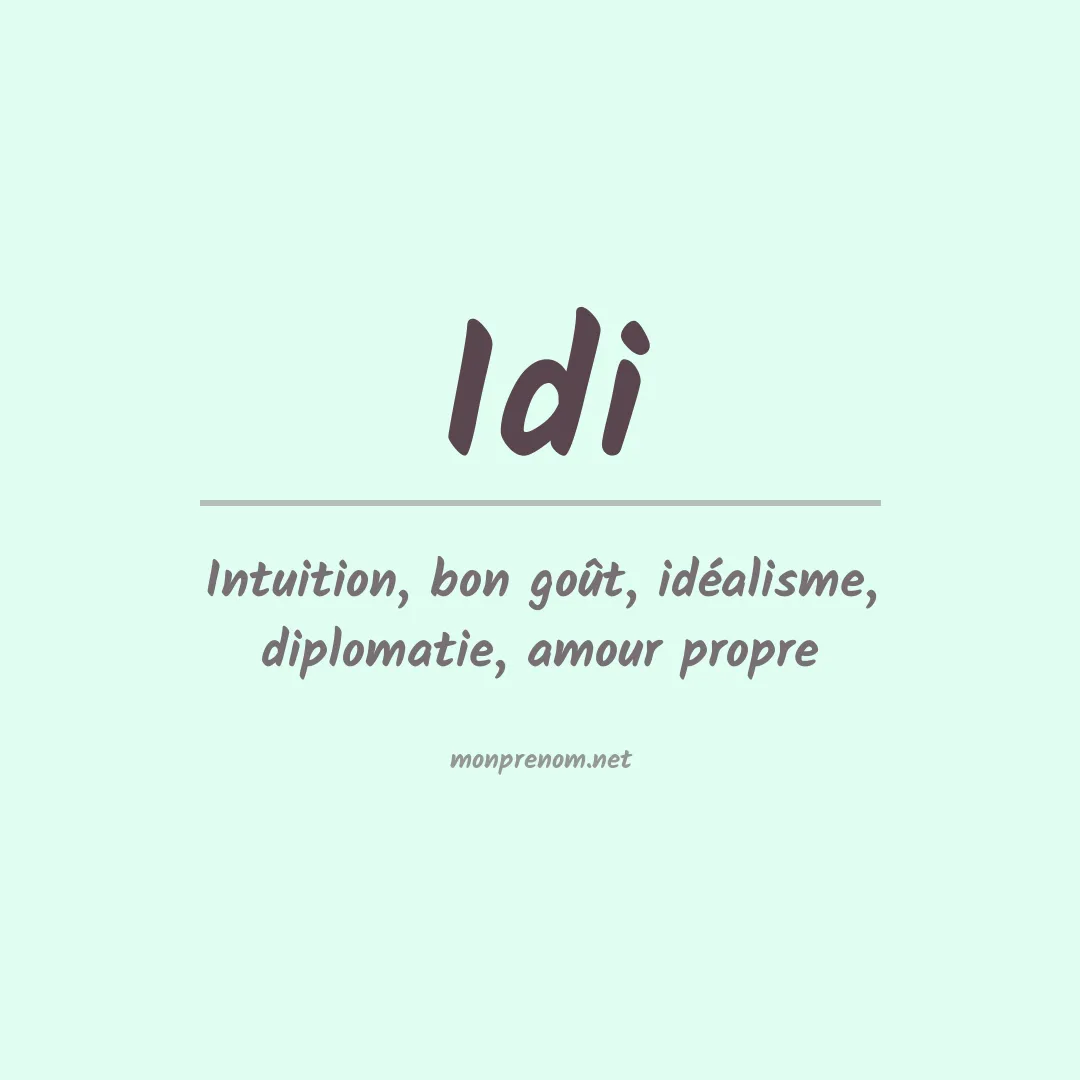 Signification du Prénom Idi