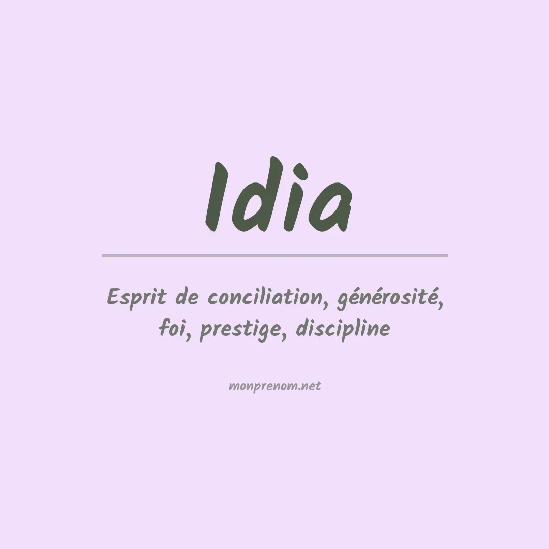 Signification du Prénom Idia