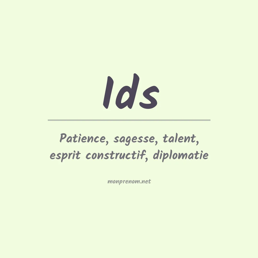 Signification du Prénom Ids Signification du Prénom Ids