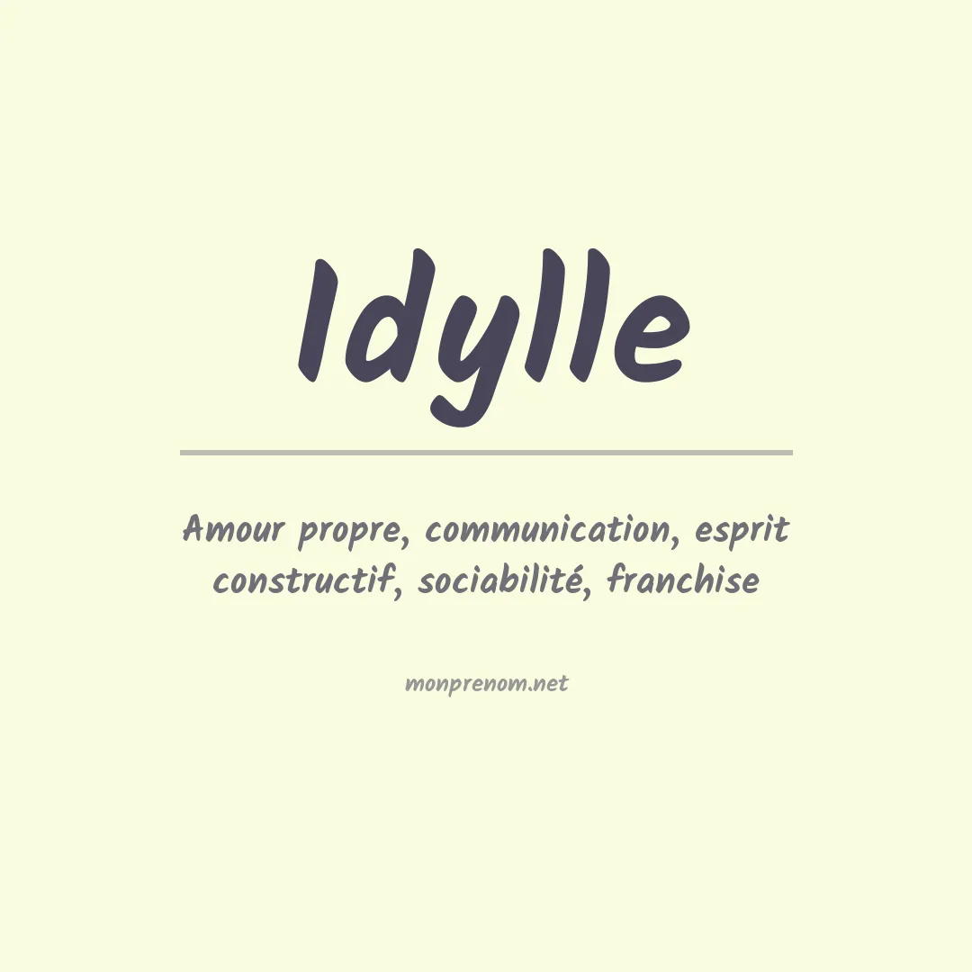 Signification du Prénom Idylle Signification du Prénom Idylle