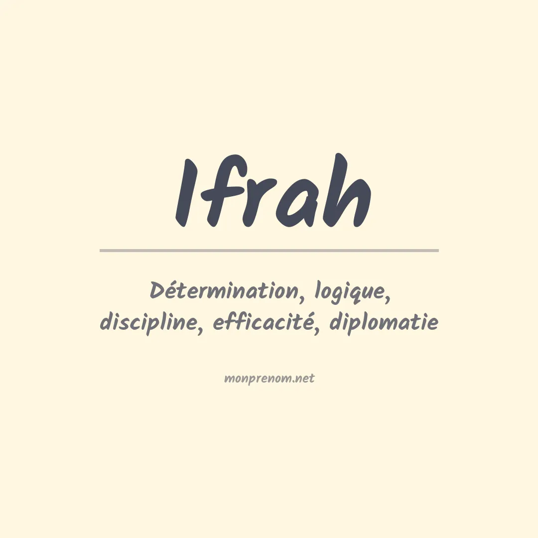 Signification du Prénom Ifrah Signification du Prénom Ifrah
