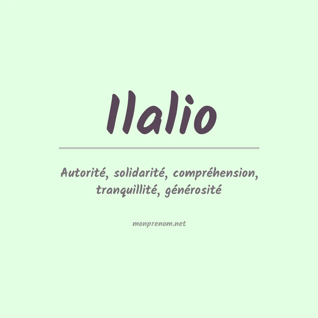 Signification du Prénom Ilalio Signification du Prénom Ilalio