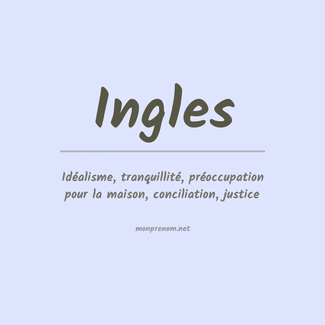 Signification du Prénom Ingles