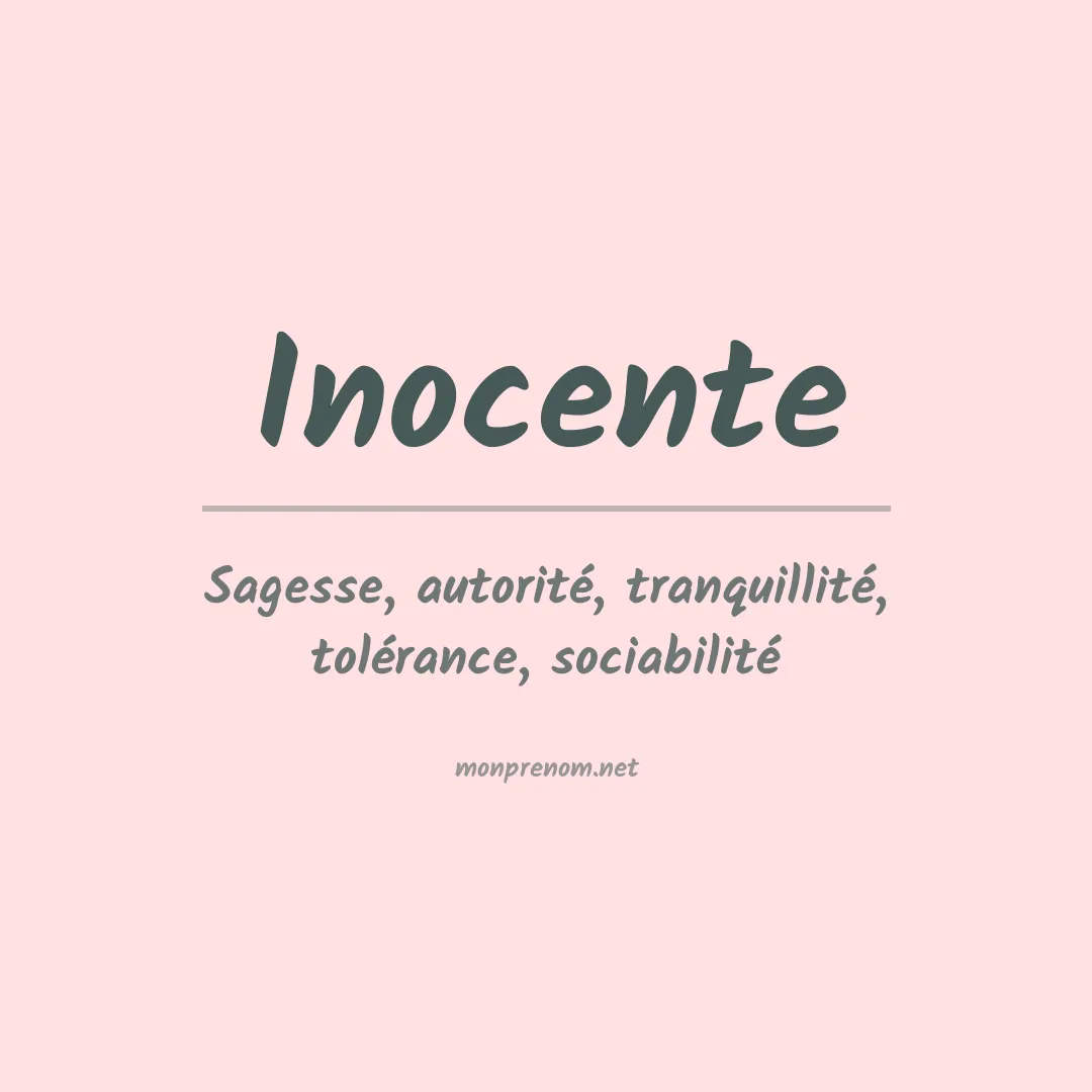 Signification du Prénom Inocente