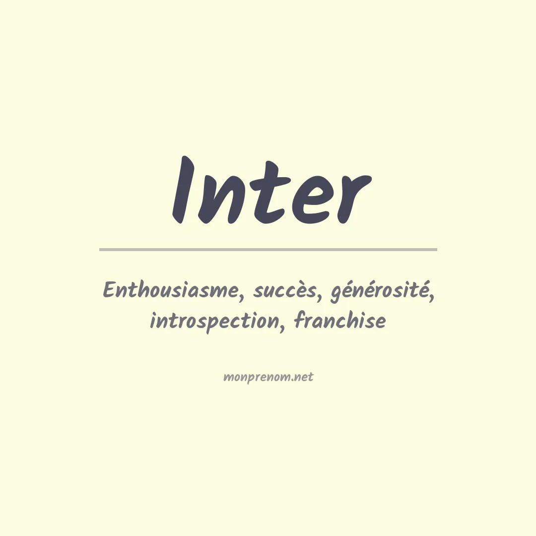 Signification du Prénom Inter Signification du Prénom Inter