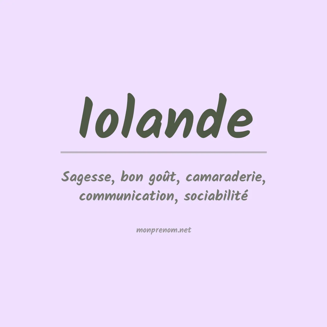 Signification du Prénom Iolande