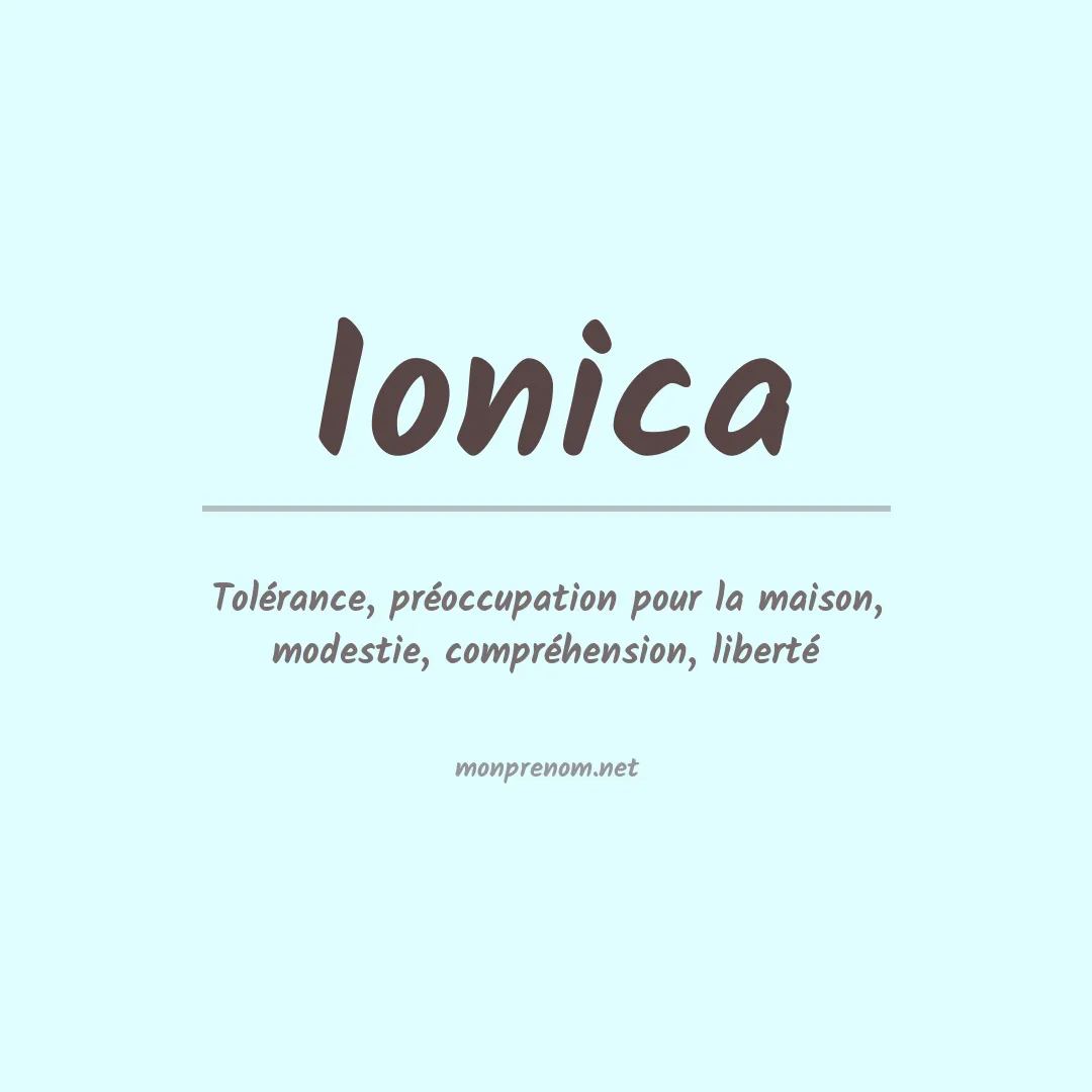 Signification du Prénom Ionica Signification du Prénom Ionica