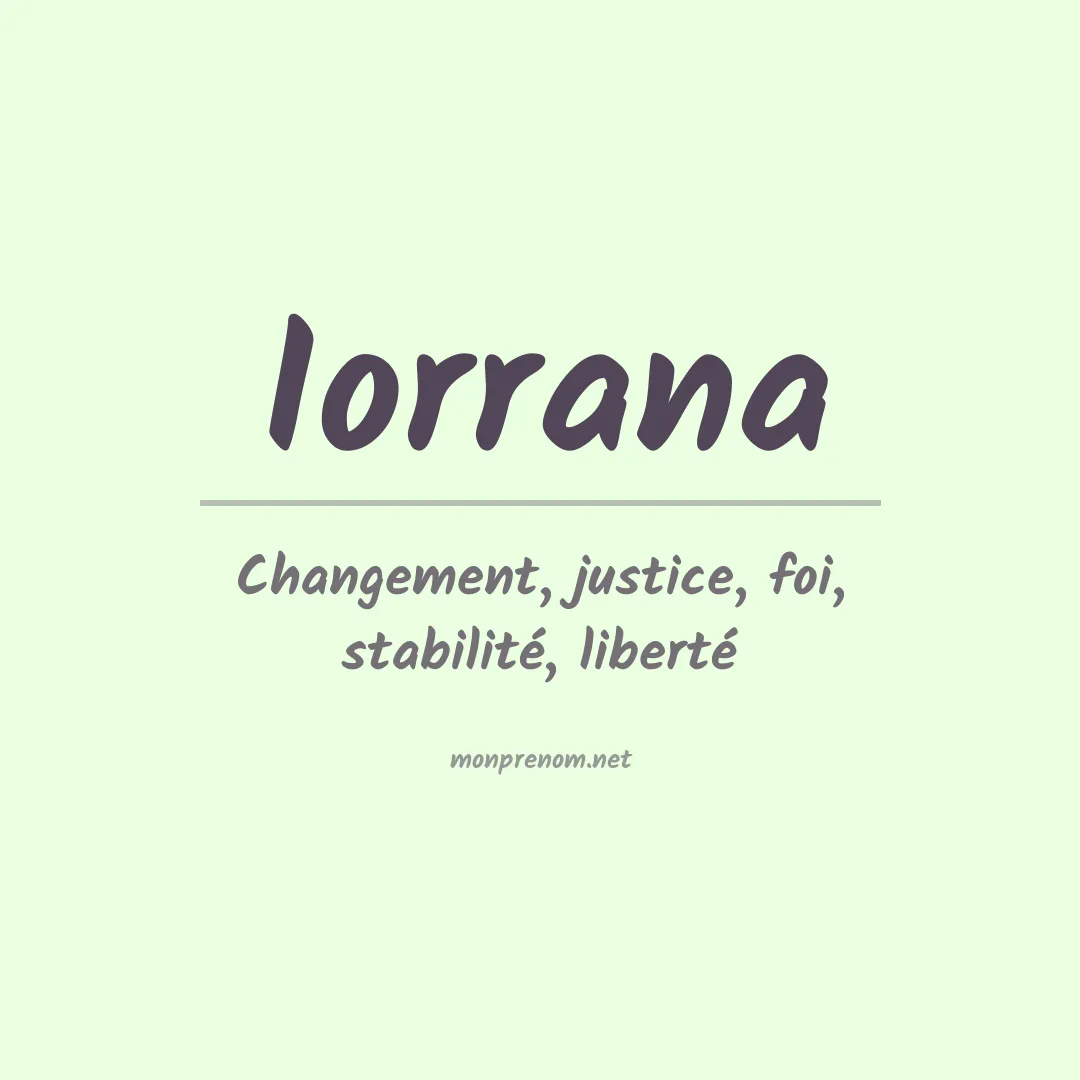Signification du Prénom Iorrana Signification du Prénom Iorrana