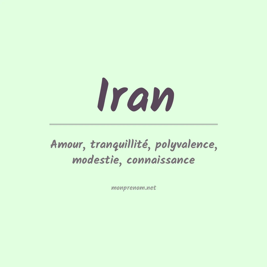 Signification du Prénom Iran