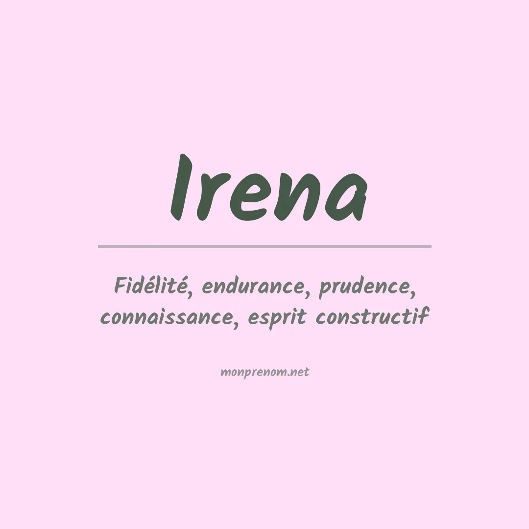 Signification du Prénom Irena Signification du Prénom Irena