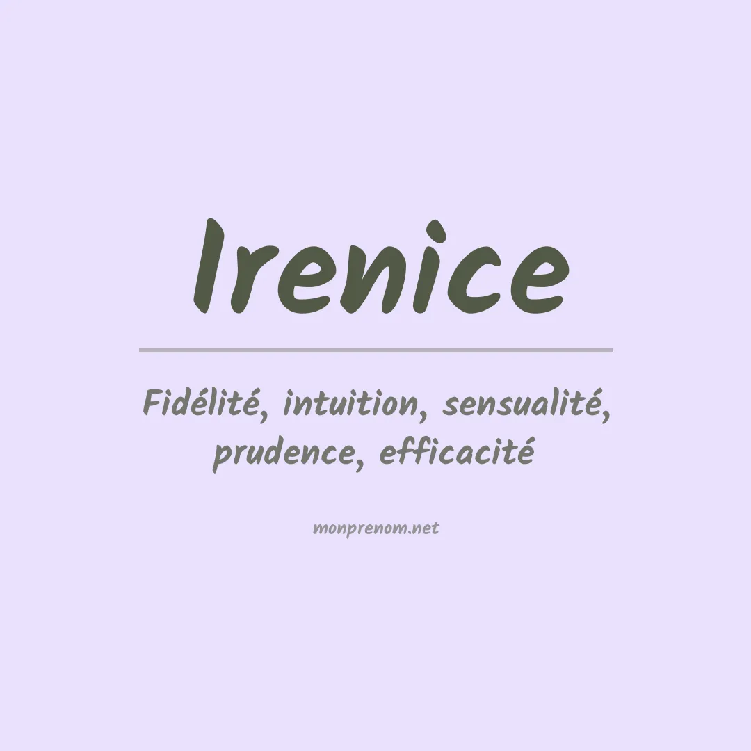 Signification du Prénom Irenice Signification du Prénom Irenice