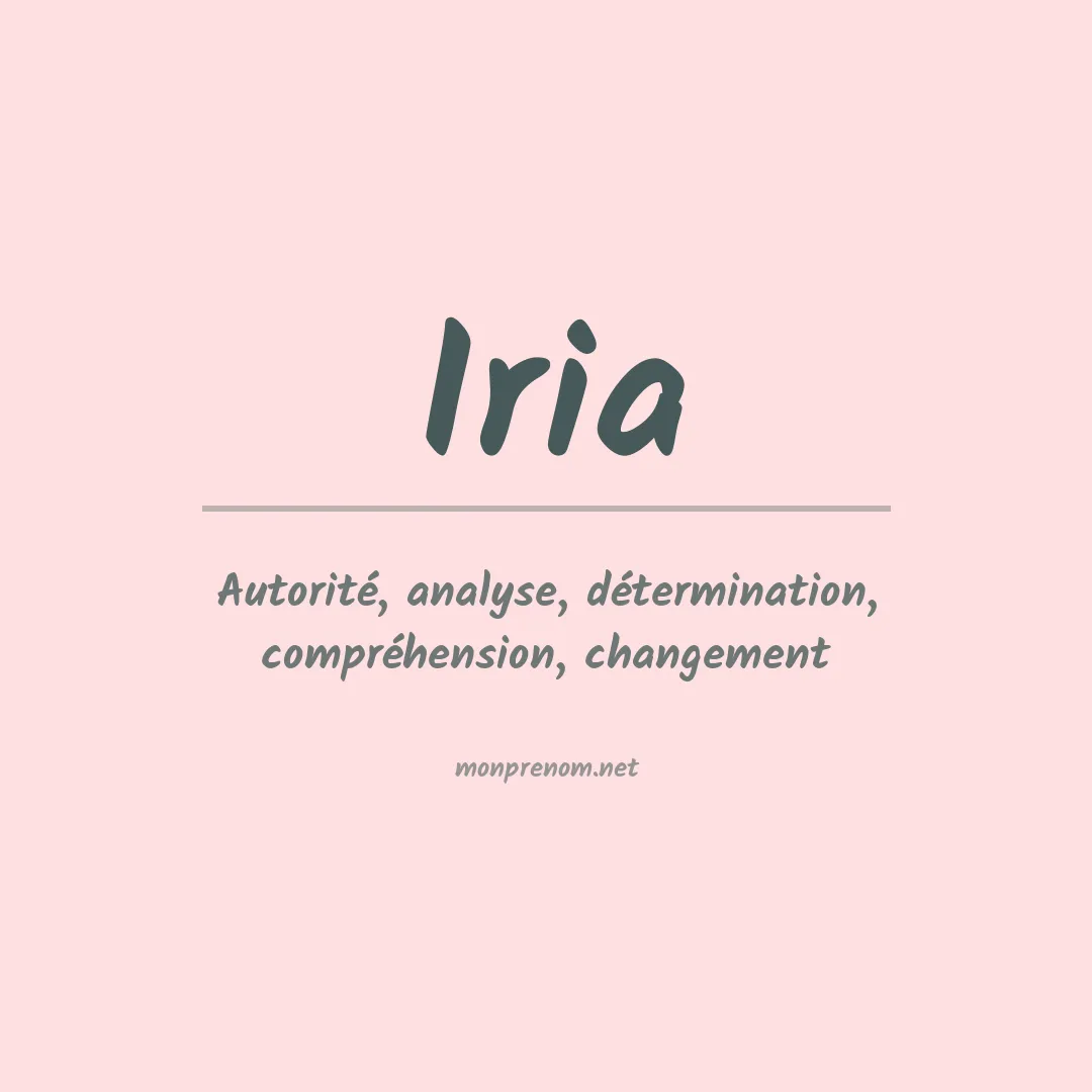 Signification du Prénom Iria