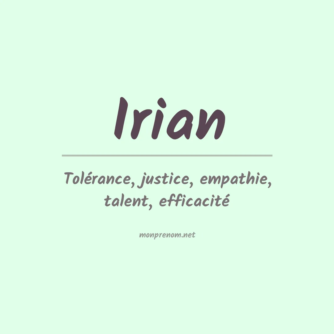 Signification du Prénom Irian Signification du Prénom Irian