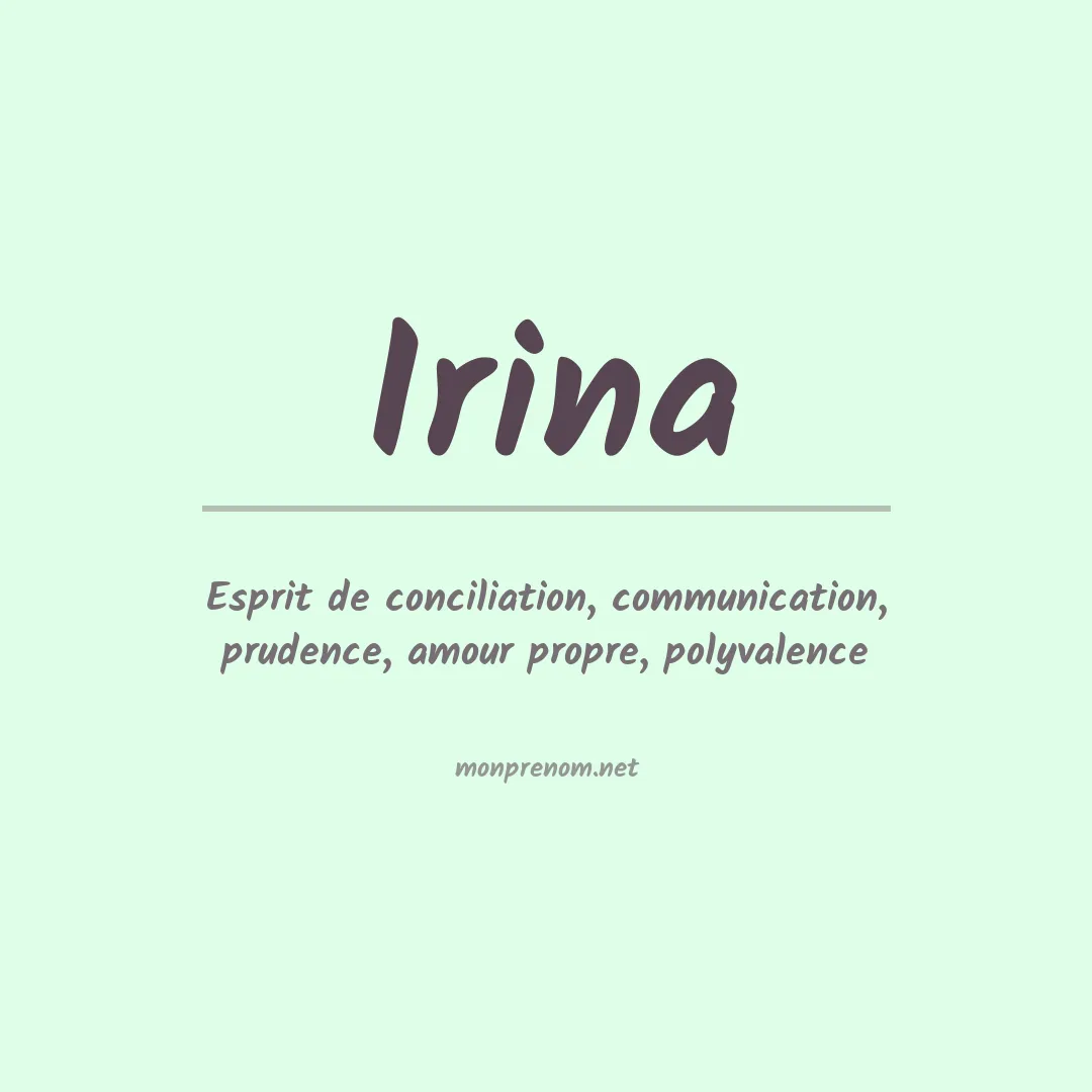 Signification du Prénom Irina