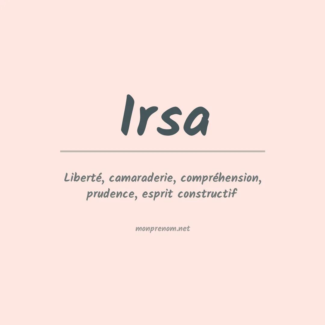 Signification du Prénom Irsa