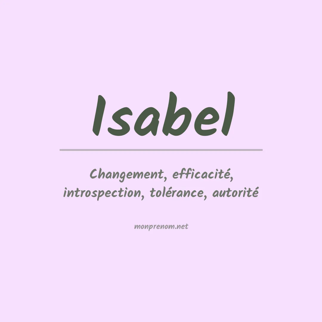 Signification du Prénom Isabel