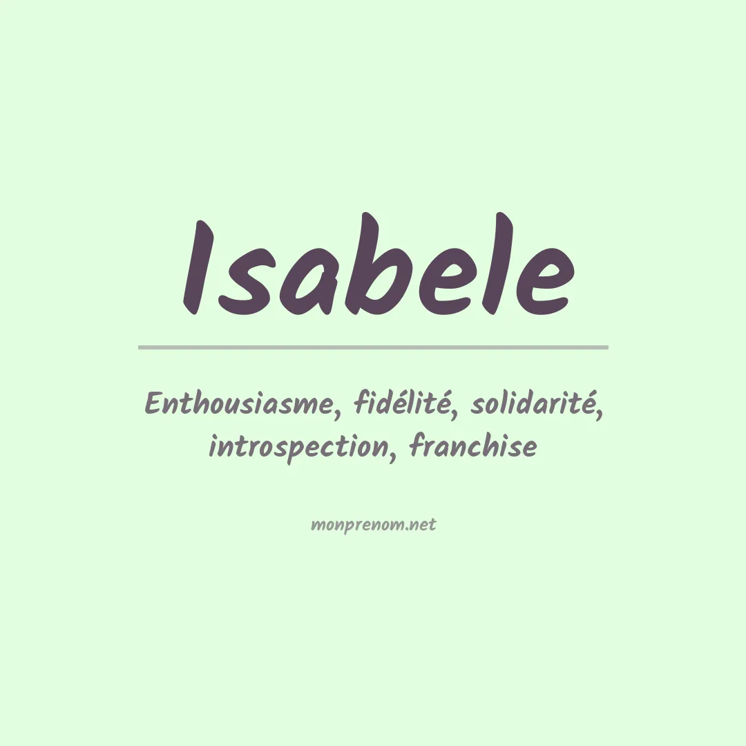 Signification du Prénom Isabele