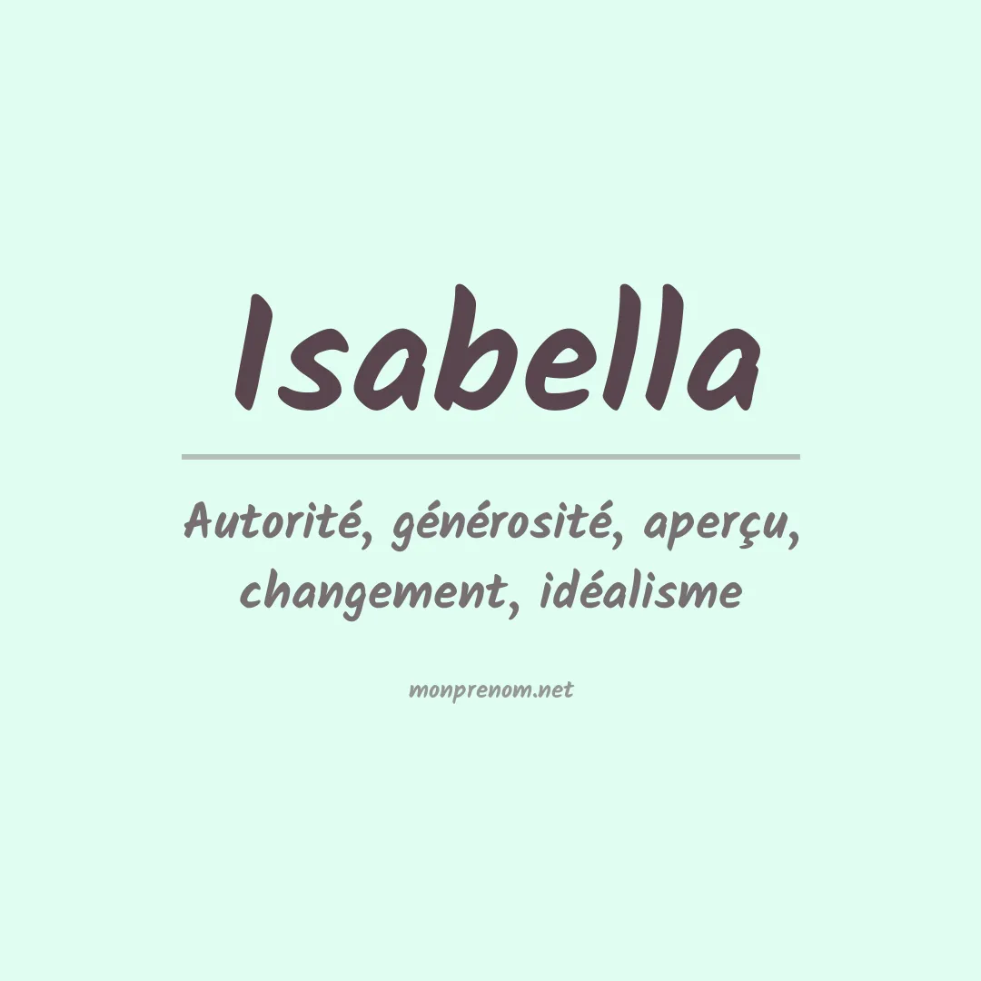 Signification du Prénom Isabella
