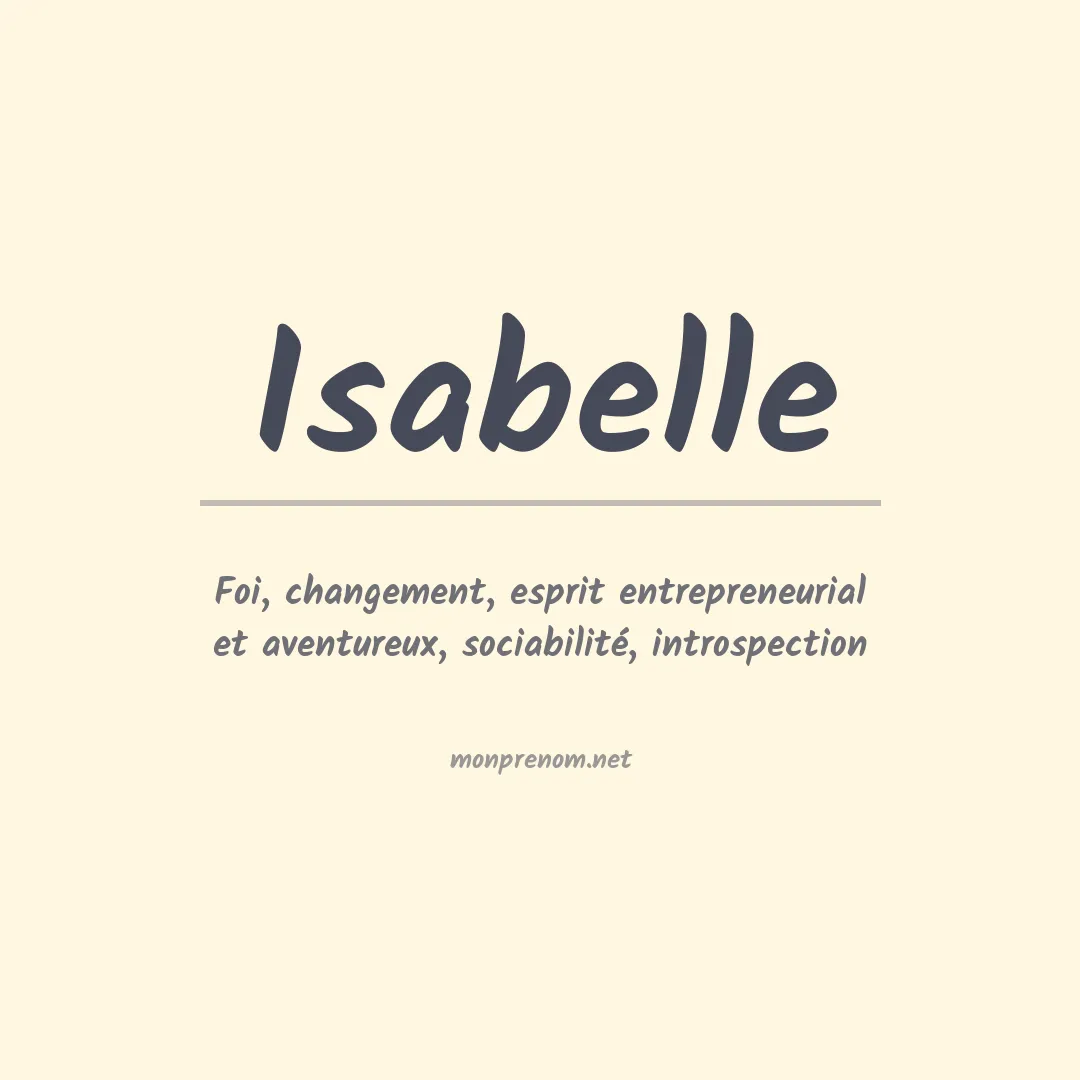 Signification du Prénom Isabelle