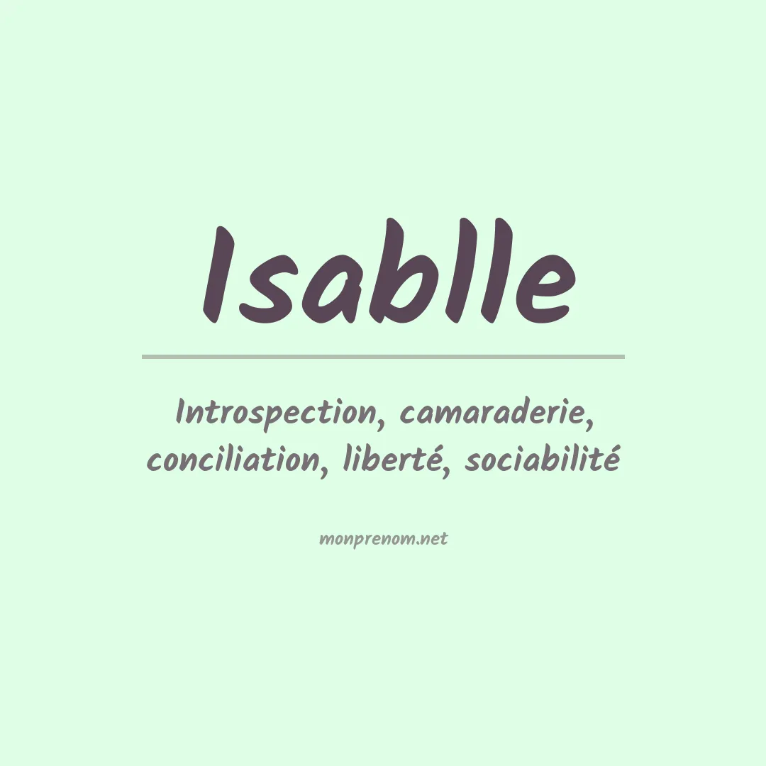 Signification du Prénom Isablle