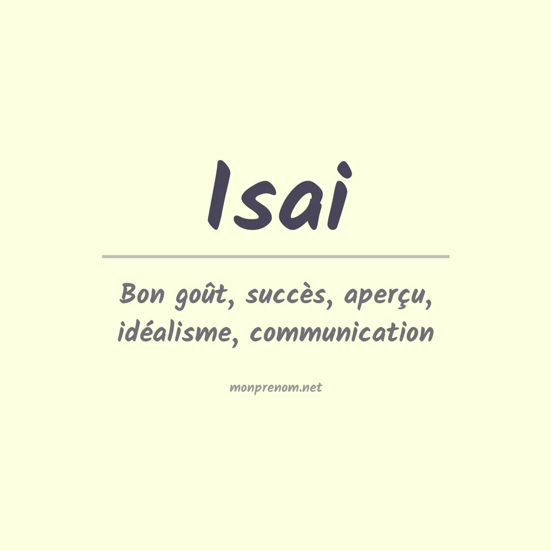 Signification du Prénom Isai