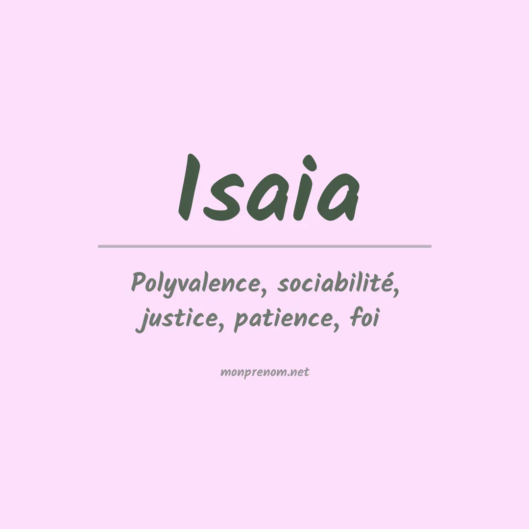 Signification du Prénom Isaia