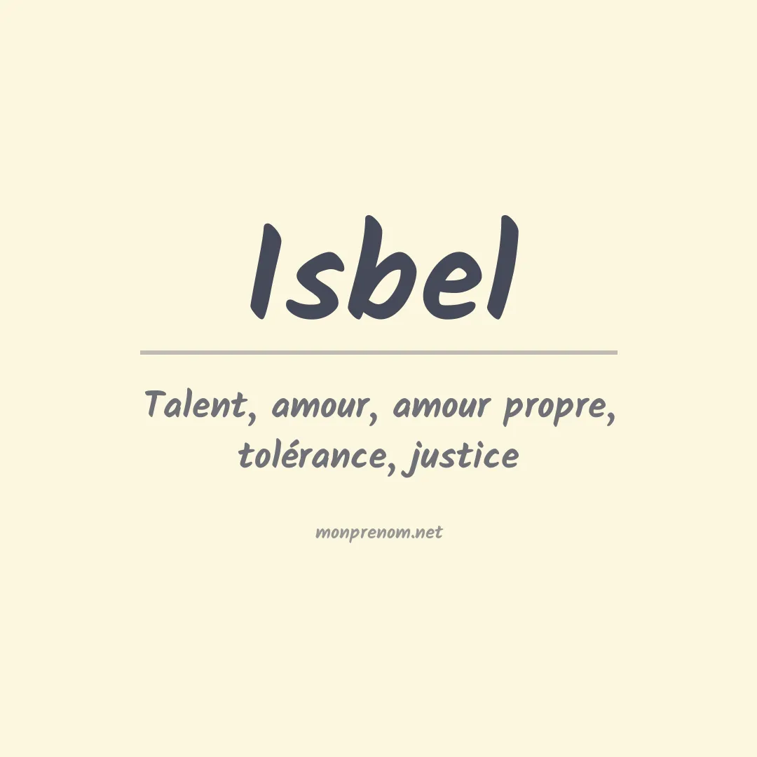 Signification du Prénom Isbel