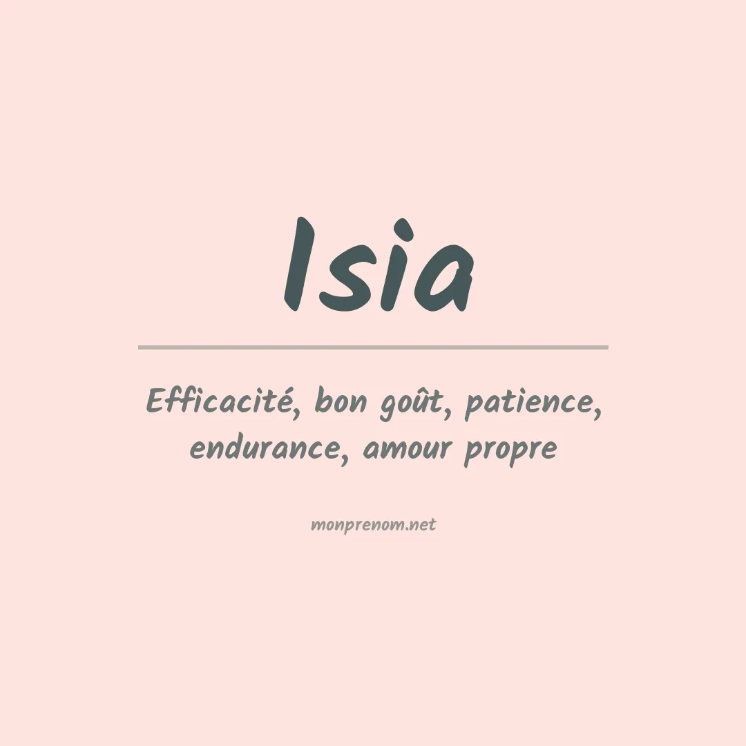 Signification du Prénom Isia