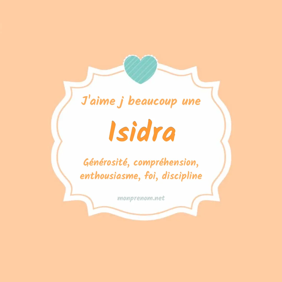 j'aime beaucoup Isidra