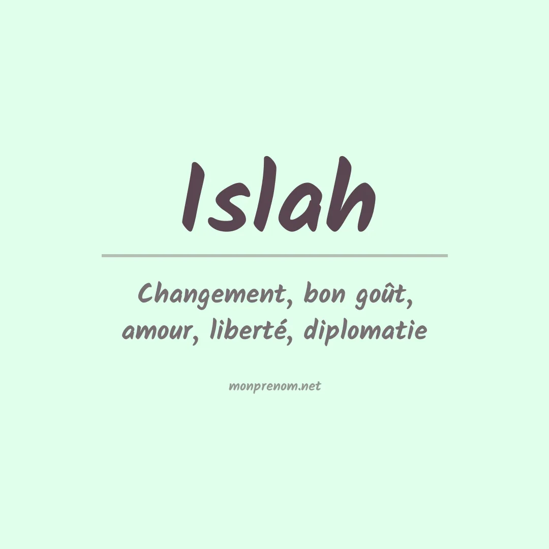 Signification du Prénom Islah Signification du Prénom Islah