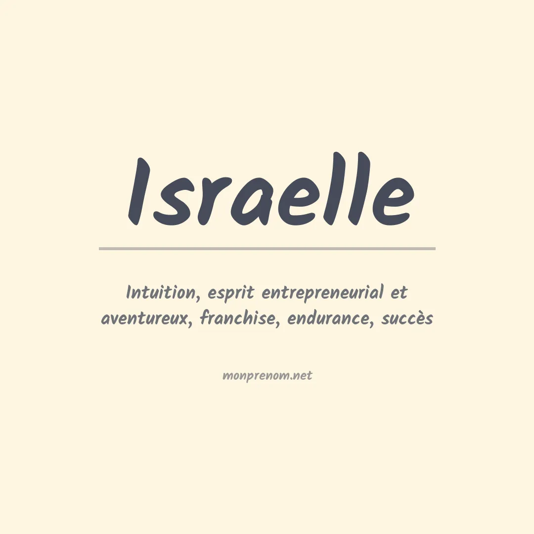 Signification du Prénom Israelle Signification du Prénom Israelle