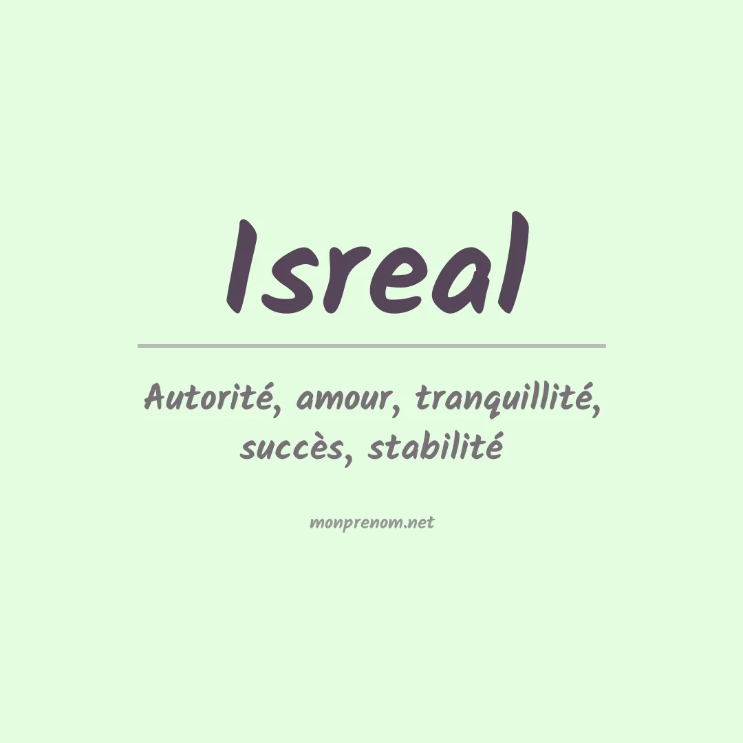 Signification du Prénom Isreal