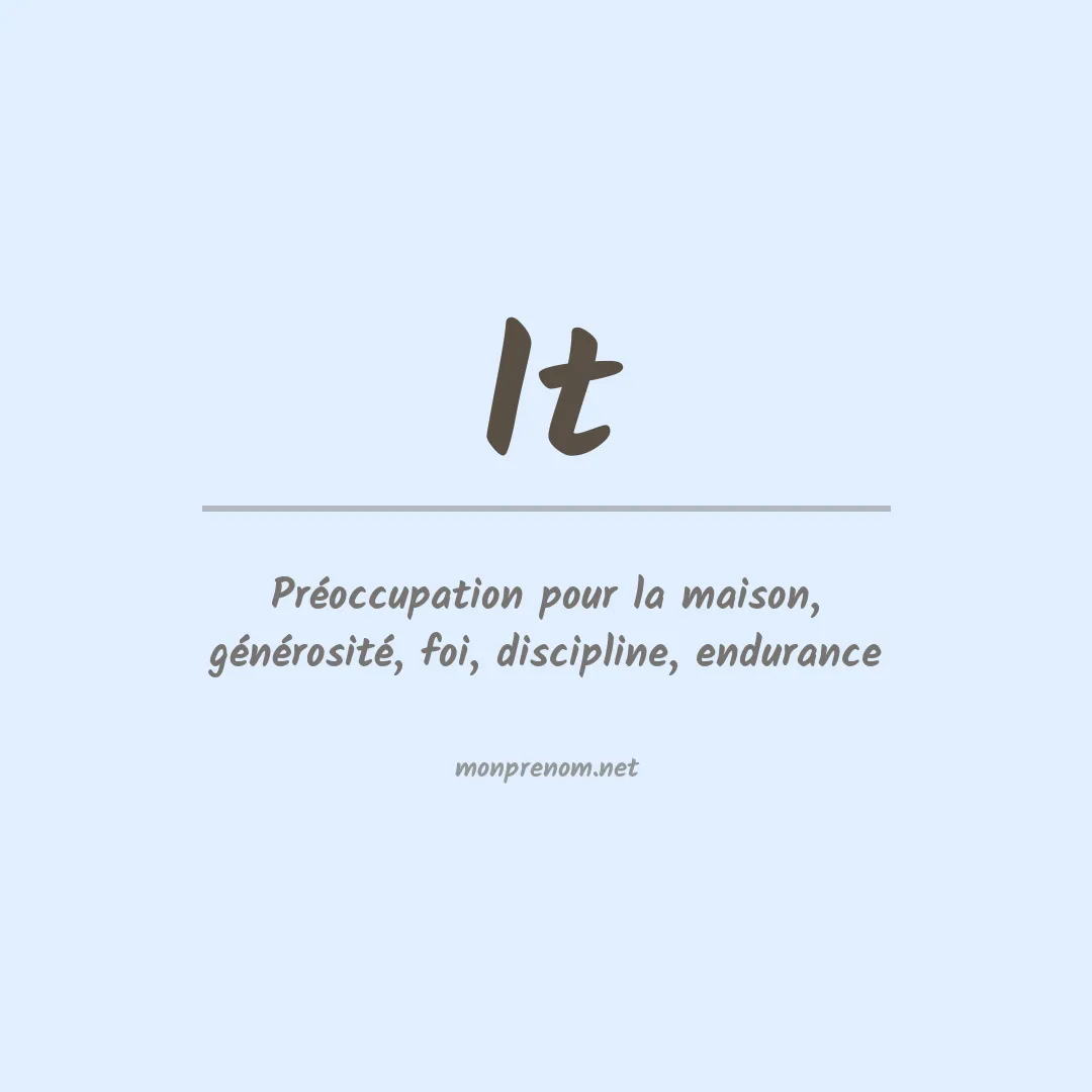 Signification du Prénom It Signification du Prénom It