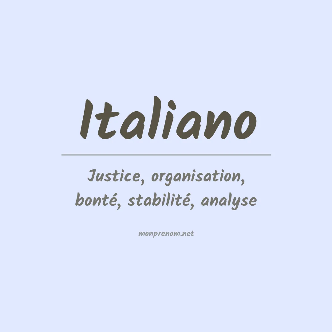 Signification du Prénom Italiano