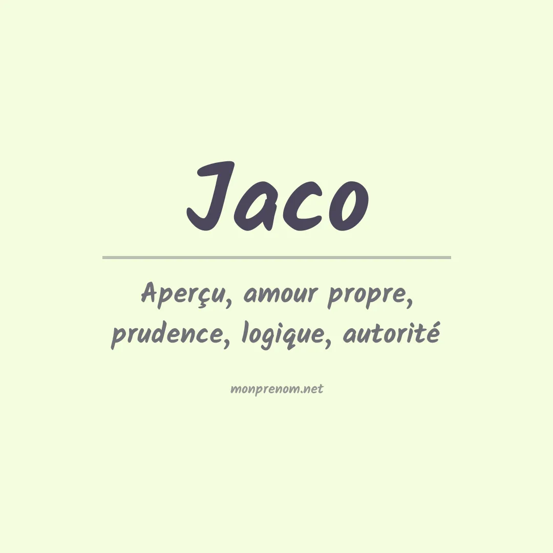 Signification du Prénom Jaco