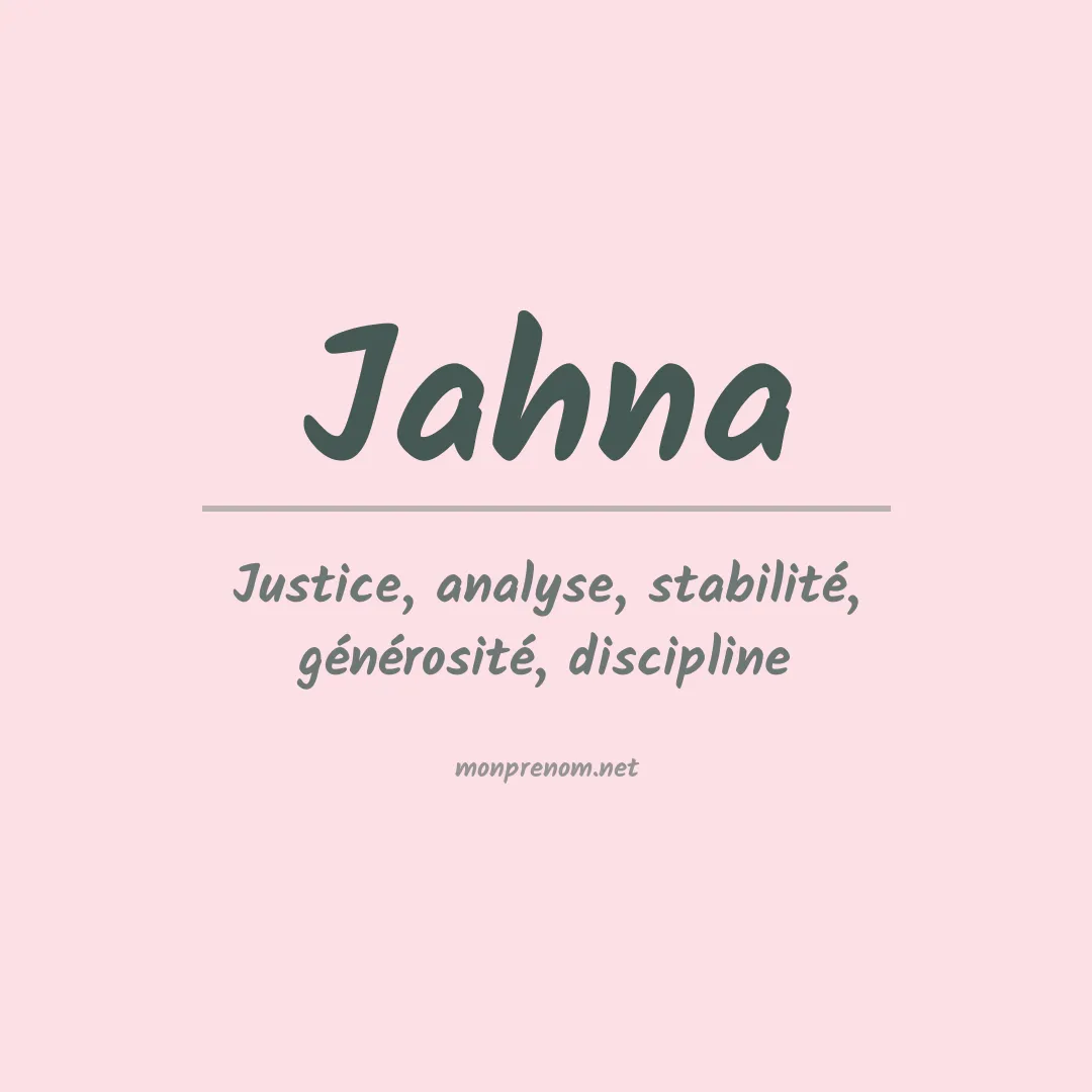 Signification du Prénom Jahna
