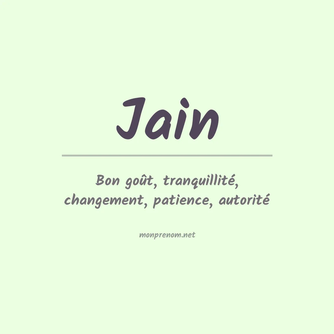 Signification du Prénom Jain