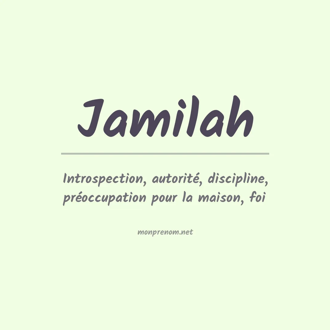Signification du Prénom Jamilah Signification du Prénom Jamilah