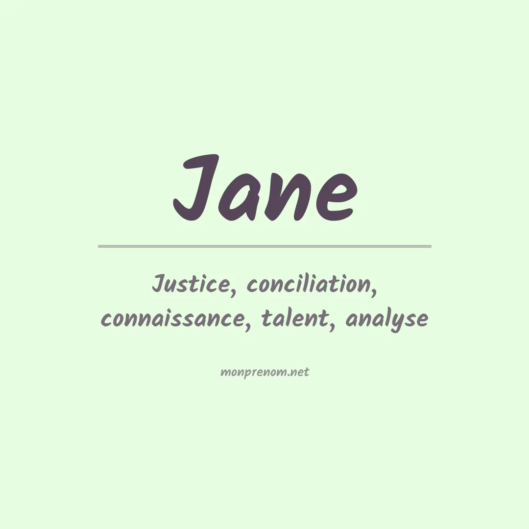 Signification du Prénom Jane