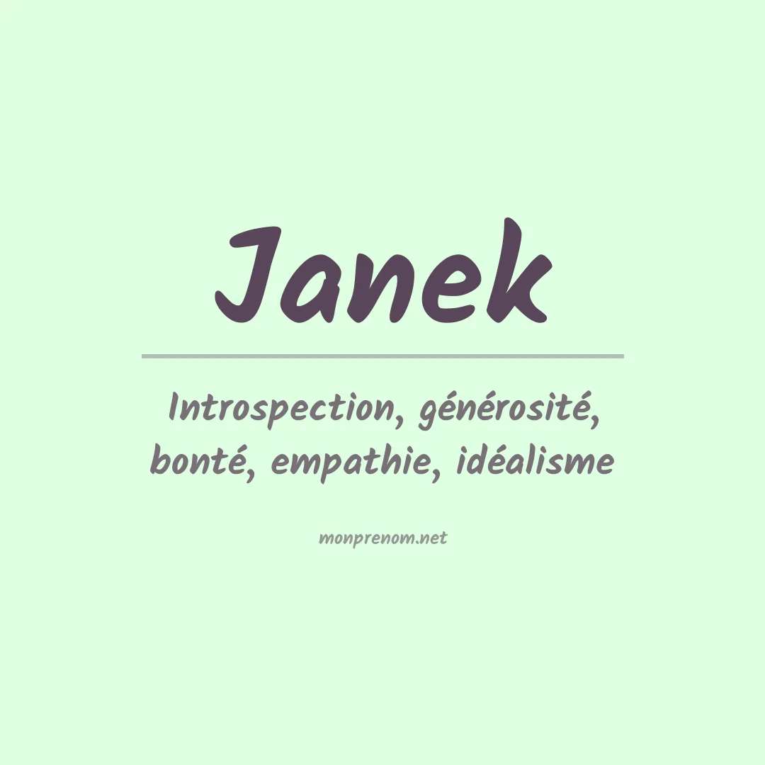 Signification du Prénom Janek