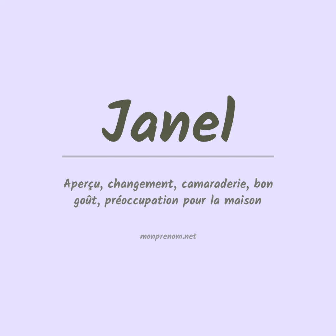 Signification du Prénom Janel
