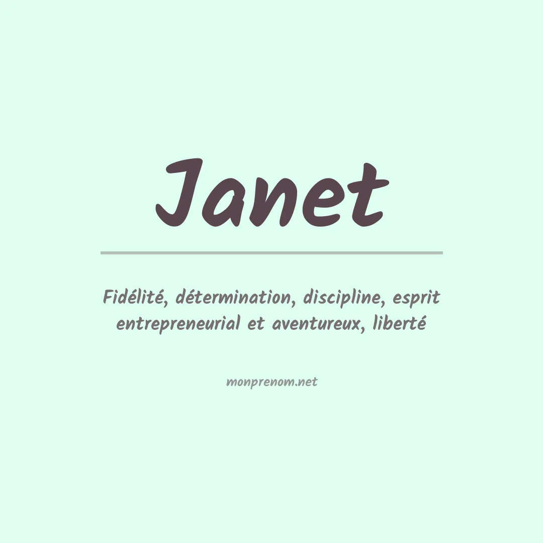 Signification du Prénom Janet